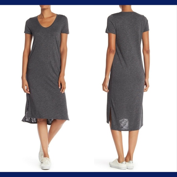 NEW $98 Madewell Scoop Neck Midi‎ Dress in Heather Grey [SZ XL ] - Picture 1 of 9
